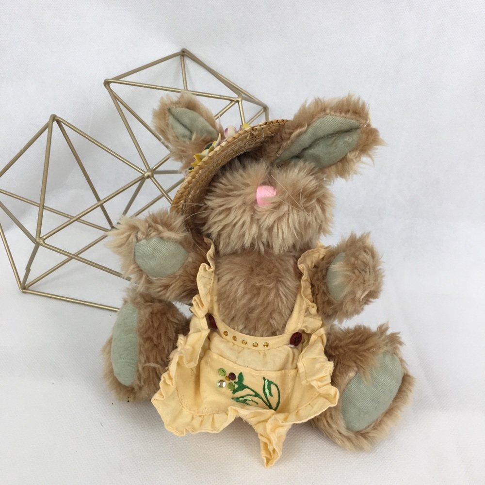 Furry Bunny in Her Sun Hat & Apron